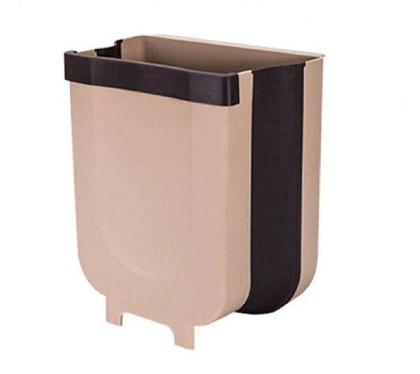 Hängender Abfallbehälter beige 5 l