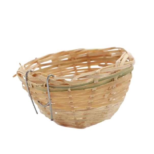 Hängendes Vogelhaus Natur 10x6 cm Bambus Braun Geflochten Außen für Garten Balkon Käfig für kleine Vögel
