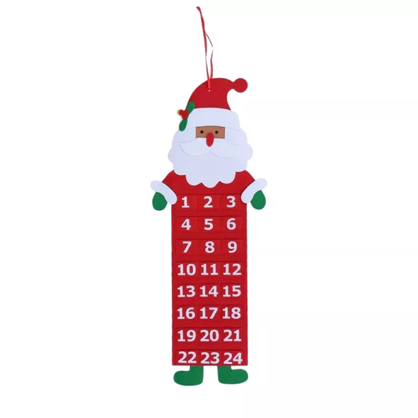 Hanging Advent Calendar 79 x 21 cm red