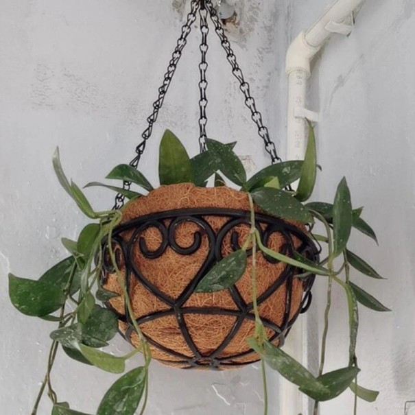 Hanging Plant Pot Coconut Bowl 25 cm Large Pot with Coconut Appearance and Rope Suspension for Plants 1