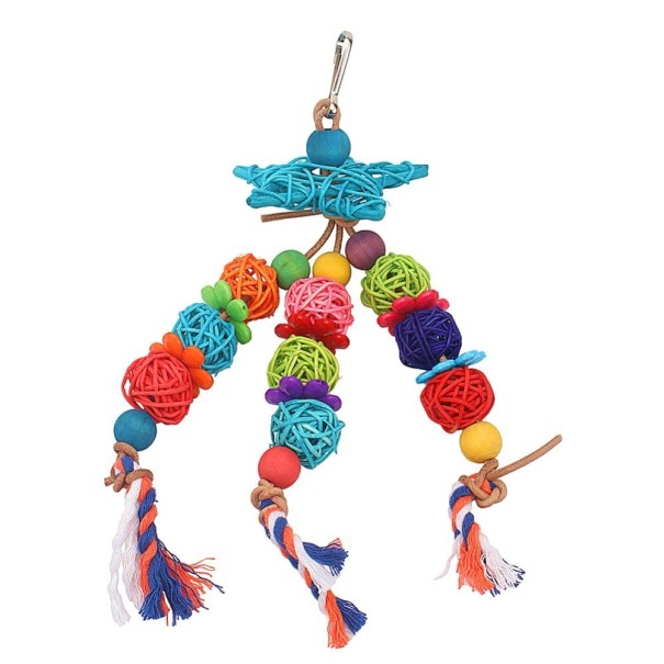 Hanging Rattan Toy for Birds 1