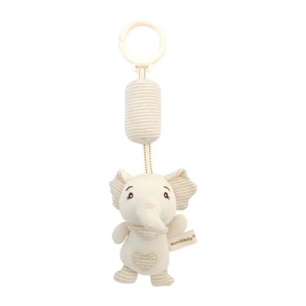 Hanging Rattle for Babies 33 x 10 cm Elephant with Hanging Loop Soft Plush Toy for Pram and Crib Gentle Rattling Stimulating the Senses 1