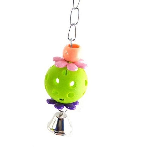 Hanging Toy for Birds with Bell green