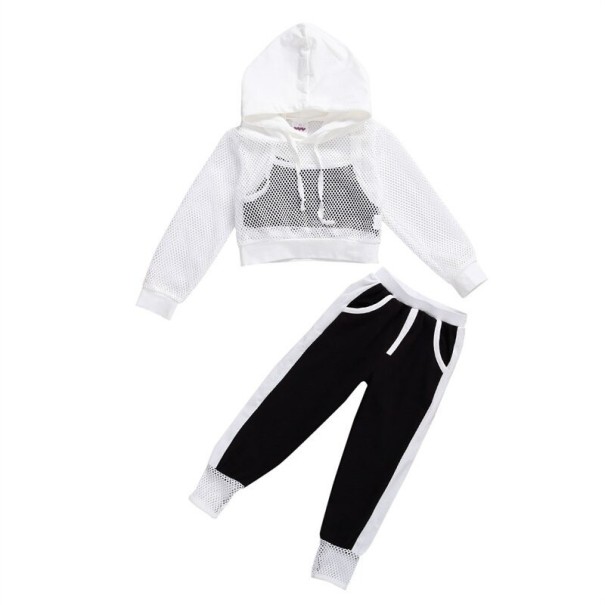 Hanorac, tricou și pantaloni pentru fete L1348 negru 2-3 ani