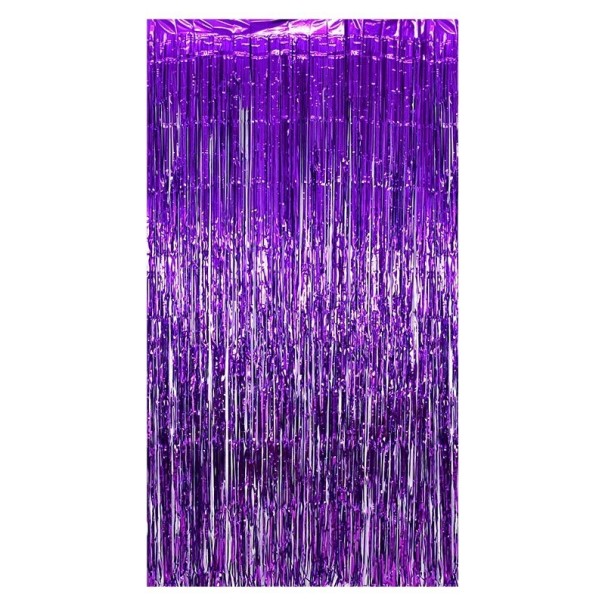 Hapsuilla koristeltu juhlaverho 2 kpl violetti