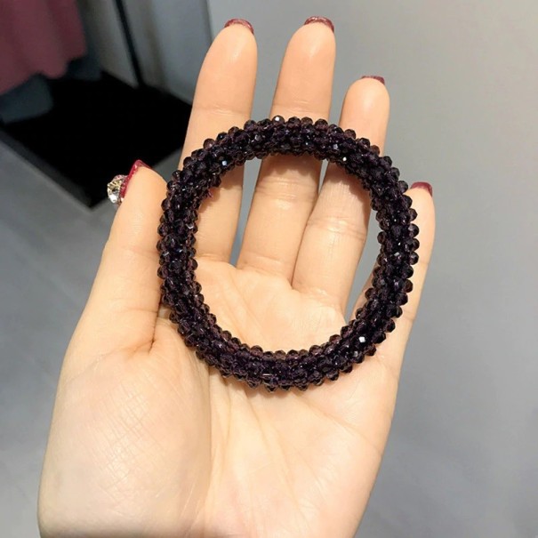 Hårband med pärlor mörklila