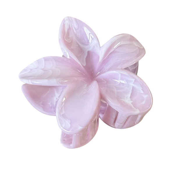 Hårklämma Blomma 7 cm Dam Dekorativ Klämma Blomma Hårklipp Hård Plast Hårklämma Elegant Tillbehör till Frisyr rosa