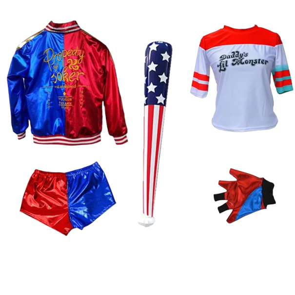 Harley Quinn jelmez lányok Cosplay Harley Quinn baseball ütő karneváli jelmez lányoknak Halloween jelmez 12
