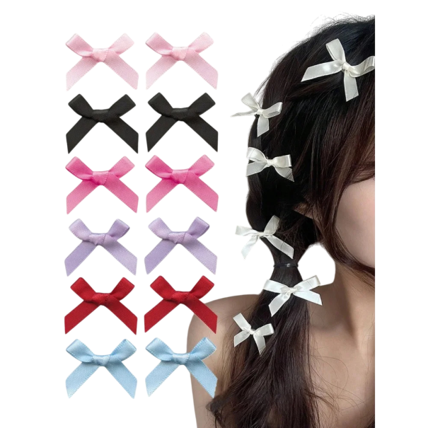 Hårrosetter 8 st Clips 4 x 4 cm Söta hårtillbehör Små rosetter på Clips Eleganta hårprydnader Snygg frisyr för tjejer