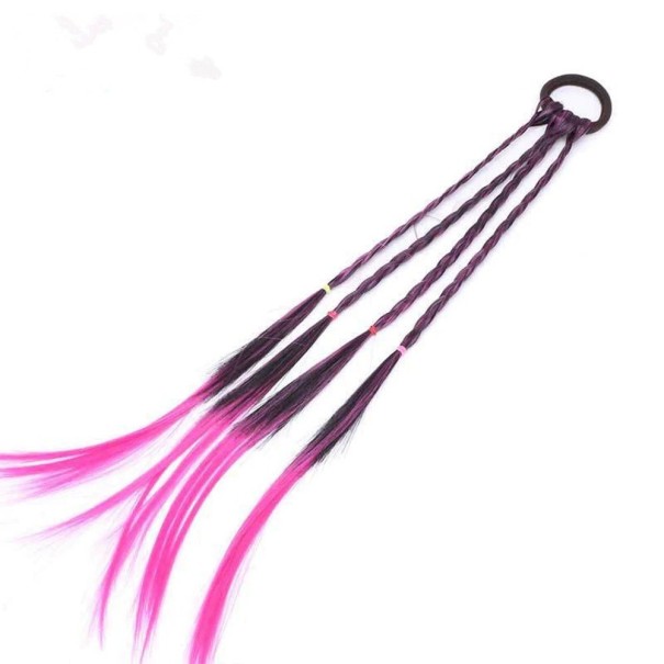 Hårslips med flätor rosa