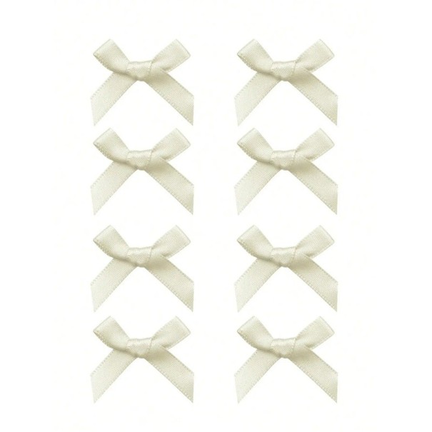 Hårsløjfer 8 stk. klips 4 x 4 cm søde hårtilbehør små sløjfer på klips elegante hårpynt stilfuld frisure til piger beige