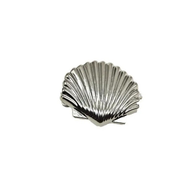 Hårspänne 1,5 x 3,3 x 3,8 cm Snäcka Legeringsmetall 8 g Elegantisk silverfärgad havsdekoration för hår stiligt tillbehör silver