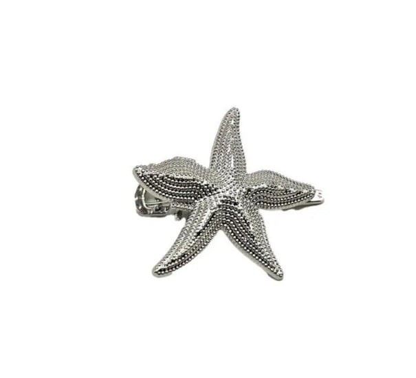 Hårspänne 3,7 x 3,7 x 1,2 cm Stjärna Legeringsmetall 6 g Elegantisk havsdekoration för håraccessoar silver