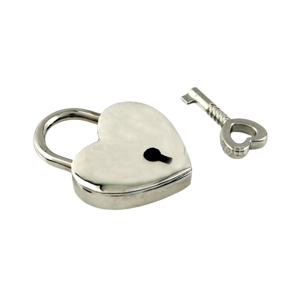 Hart hangslot zilver