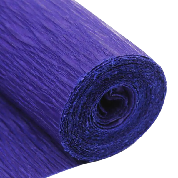 Hârtie creponată rolă pentru DIY creație 250 x 50 cm hârtie creponată structurată pentru decorațiuni origami și lucrări manuale albastru inchis