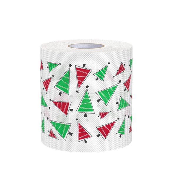 Hârtie igienică de Crăciun 10 x 10 cm 2 straturi Rolă cu motive de Crăciun Servetele de hârtie Decorațiuni festive pentru acasă Utensile de bucătărie 1