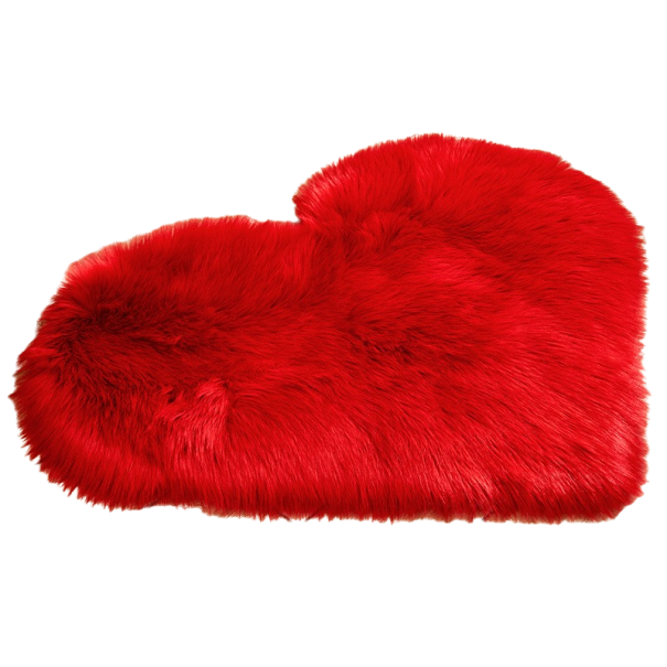 Hartvormig vloerkleed 70x90 cm rood