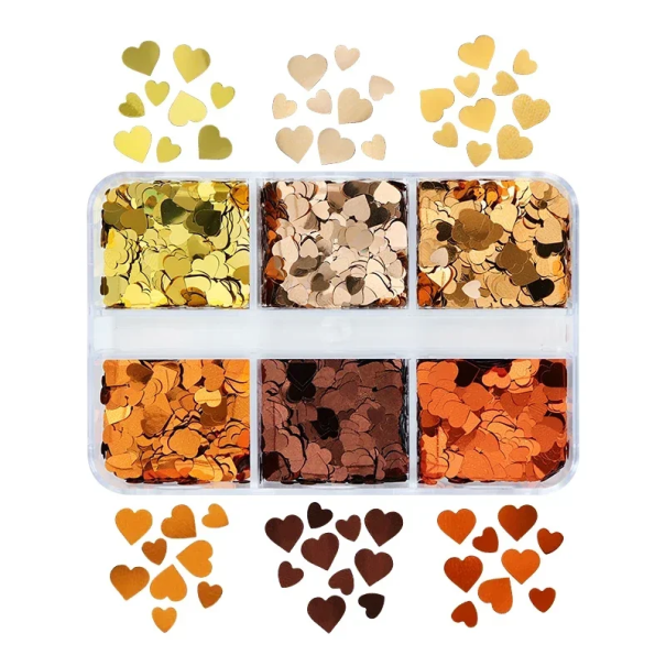 Hartvormige Flitsers 3-4 g 6 Kleuren Kleurrijke Confetti voor Decoraties Sieraden Maken Scrapbooking Nagels DIY Versieringen Kunst en Ambachten 2