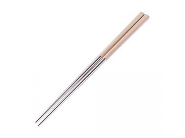 Hashi de aço inoxidável com pega colorida bege