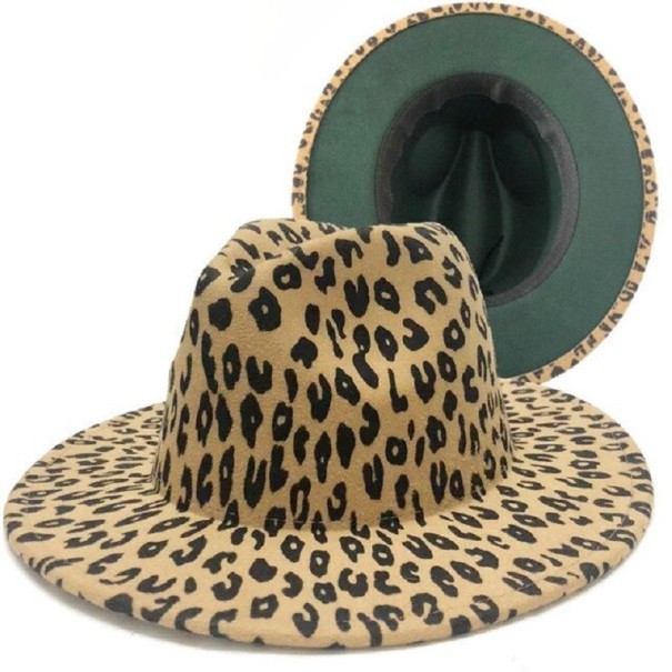 Hat with Leopard Print A2246 green