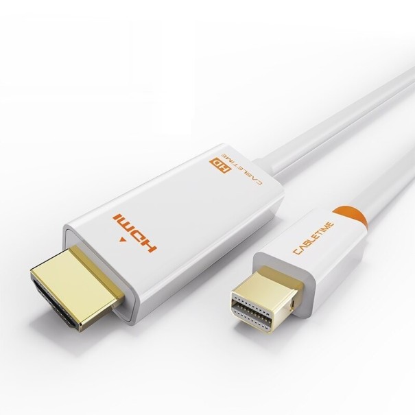HDMI 2.0 / Mini DisplayPort-tilslutningskabel hvid 1,8 m