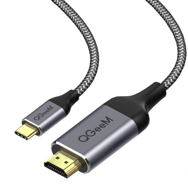 HDMI 2.0 - USB-C -kaapeli harmaa 1,2 m