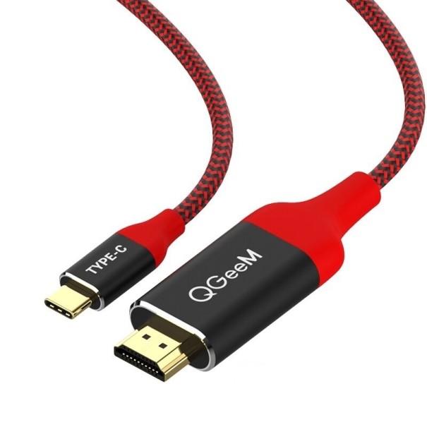 HDMI 2.0 - USB-C kábel piros 1,8 m