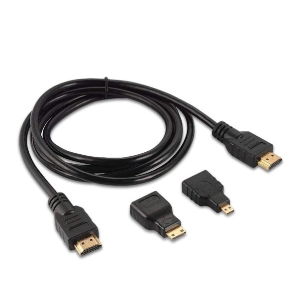 HDMI csatlakozókábel M / M HDMI Mini / HDMI Micro adapterekkel 1