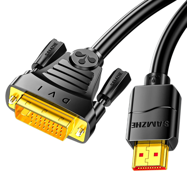 HDMI hane till DVI hane-adapter 1,5 m Svart dubbelriktad Full HD-kabel Stabil bildöverföring Anslutning av bildskärm och grafikkort 1