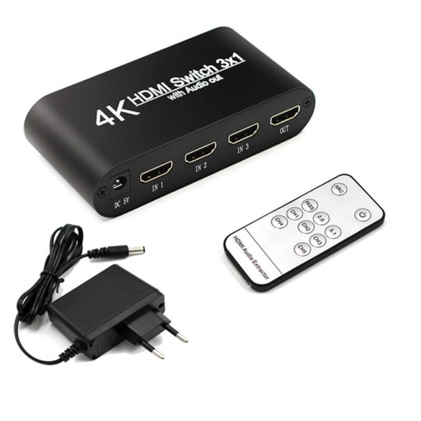 HDMI-switch 3:1 med fjernbetjening 1