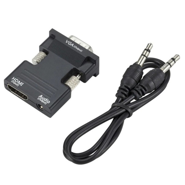 HDMI till VGA-adapter med ljudkabel svart