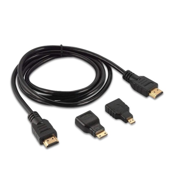 HDMI-tilslutningskabel M/M med HDMI Mini / HDMI Micro-adaptere 1
