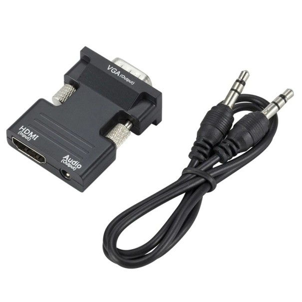 HDMI-VGA adapter audiokábellel fekete