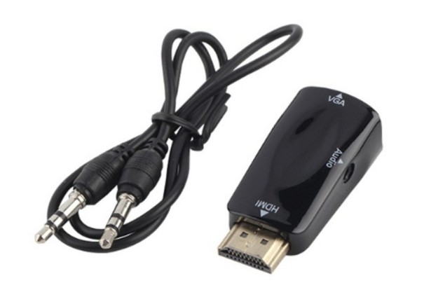 HDMI VGA προσαρμογέας αρσενικός και θηλυκός J1308 μαύρο