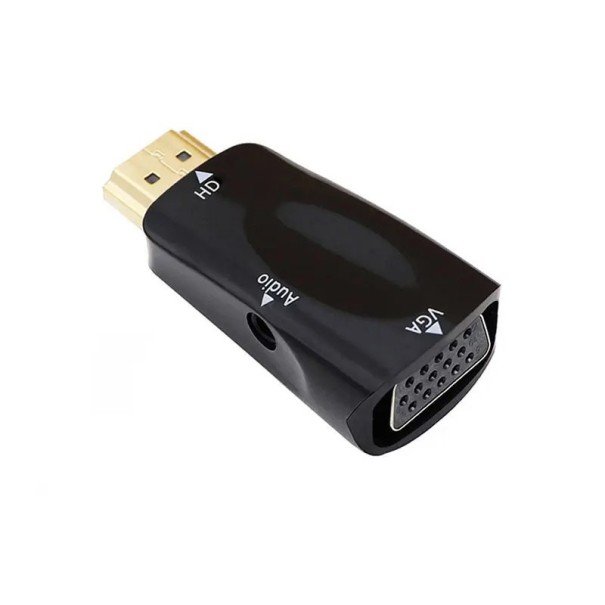 HDMI-VGA-sovitin, jossa on äänilähtöinen digitaalinen signaalimuunninsovitin monitorille, projektorille, televisiolle, yhteensopiva tietokoneen 1
