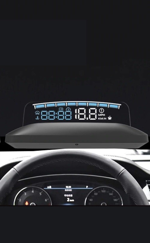 Head-up display för bilen blå
