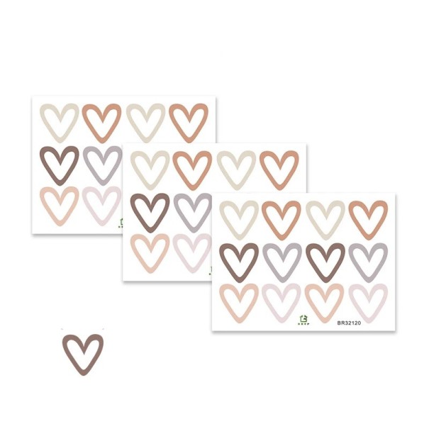 Heart Shaped Decorative Stickers Set 36 pcs 3 Sheets of 12 Stickers Decorative Stickers for Decoration and Creative Crafting 1