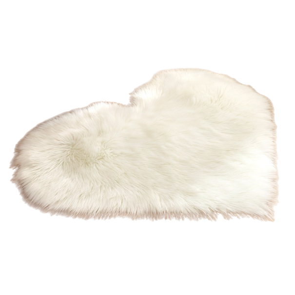 Heart-Shaped Rug 30x40 cm white