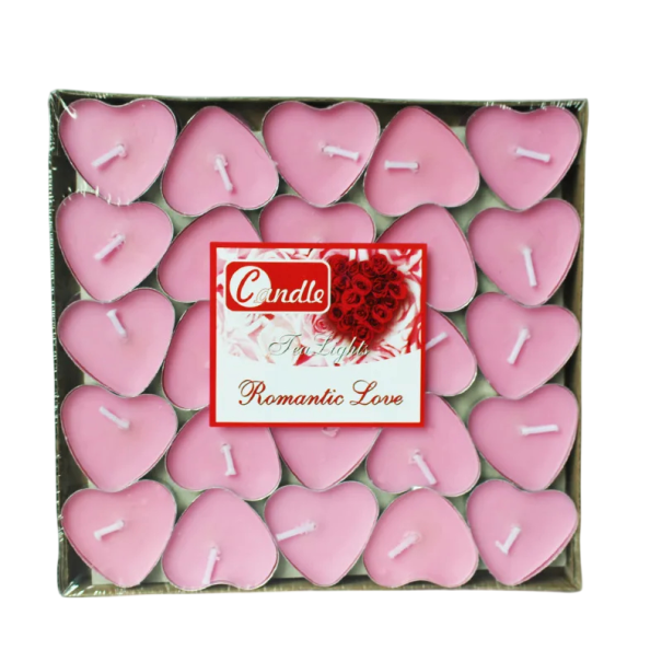 Heart-Shaped Tea Lights Set of 50 Decorative Tea Lights for Weddings Anniversaries Birthdays and DIY Decorations pink