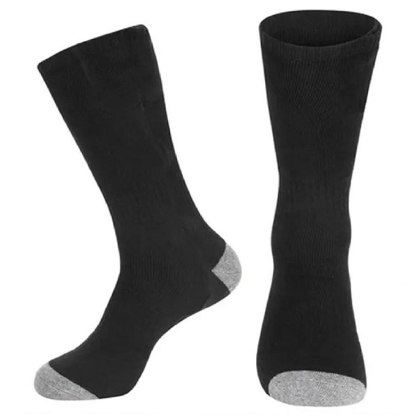 Heated Winter Socks Ski Socks Powered by 3 AA Batteries Heating Unisex Cotton Socks black
