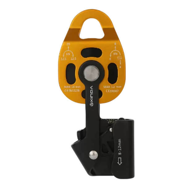 Hefklimop 7,5 x 18 cm van luchtvaartaluminium 7075 Duurzame katrol voor touw 8–12 mm Klimmen Outdoor Sportuitrusting goud
