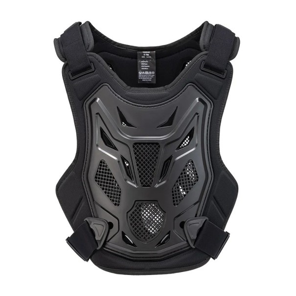 Helårs motocrossvest med bryst- og rygbeskytter Beskyttende motoudstyr til DH MTB MX Dirt Bike mænd og kvinder Landevejskropsbeskyttelse sort XL/XXL