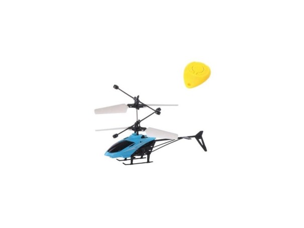 Hélicoptère RC contrôlé par la main bleu