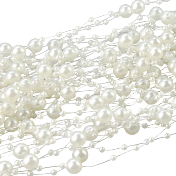 Helminauha 10 m Koristeellinen helminaru Hääseppele Koristeellinen lahjanaru Joulukoristeet Luova luomus beige