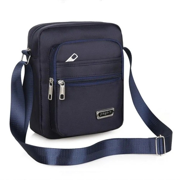 Helt ny herre-crossbodytaske 23×19×6 cm afslappet nylon-skuldertaske drenge-rejsehåndtaske lille praktisk herre-citytaske blå