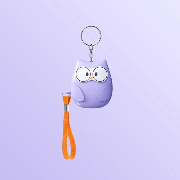 Henkilökohtainen turvallisuusalarmi 130 dB avaimenperä pöllön muotoisena led-valolla mini alarmi violetti