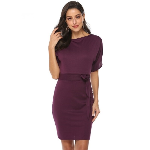 Herbstkleid für Damen lila S