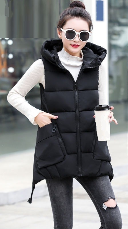 Herbstweste für Damen schwarz XS