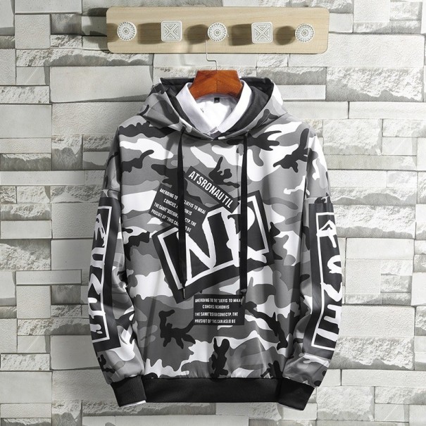 Heren camouflage sweatshirt F28 grijs L
