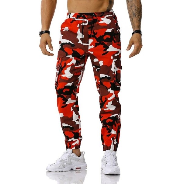 Heren camouflagebroek F1447 rood XL
